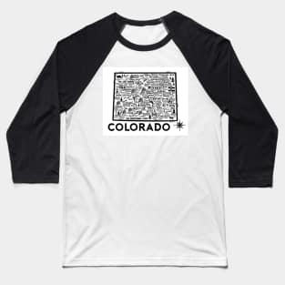 Colorado Map Baseball T-Shirt